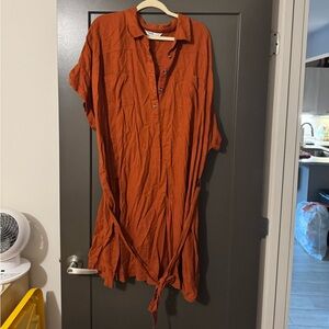 Rust Button-Up dress
